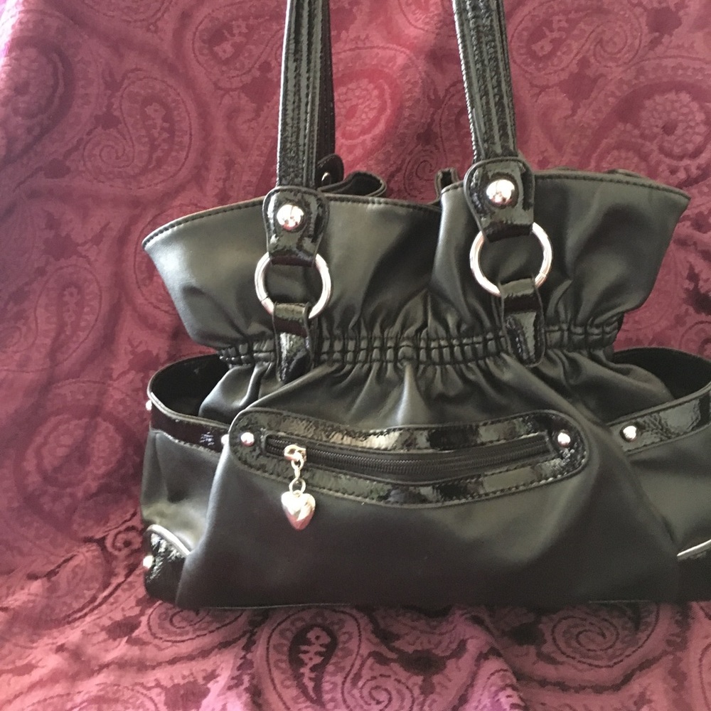 Wilsons Leather Black Faux/Patent Leather Bag NWOT - Picture 2 of 8